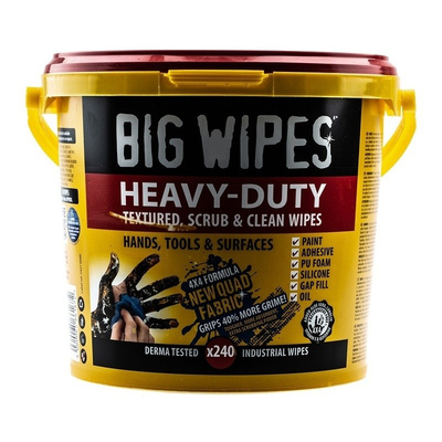 Big Wipes Wet Multi-Purpose Wipes for Heavy Duty Cleaning Use, Bucket of 240