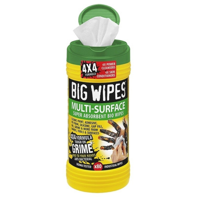 Big Wipes Wet Multi-Purpose Wipes for Multi Surface Cleaning Use, Dispenser Box of 80