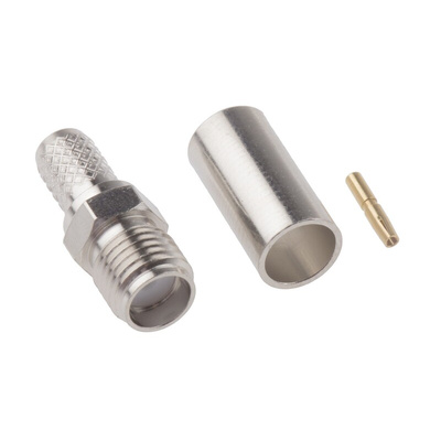 RS PRO, jack Cable Mount SMA Connector, 50Ω, Crimp Termination, Straight Body