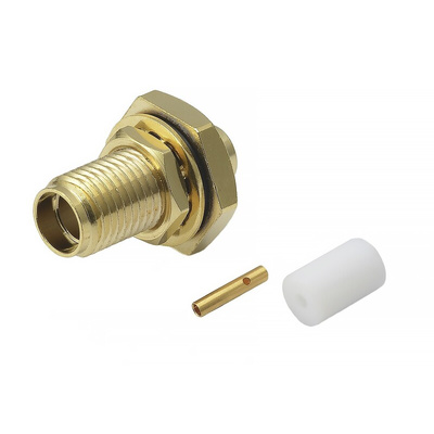 RS PRO, Plug Bulkhead SMA Connector, 50Ω, Solder Termination, Straight Body