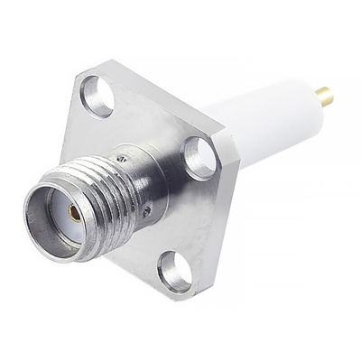 RS PRO Female, Male Flange Mount SMA Connector, 50Ω, Solder Termination, Straight Body