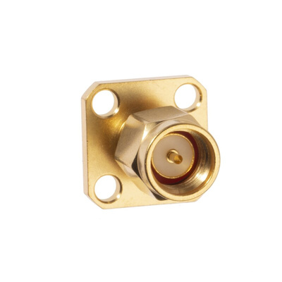 RS PRO Female, Male Flange Mount SMA Connector, 50Ω, Solder Termination, Straight Body