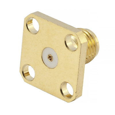 RS PRO Female, Male Flange Mount SMA Connector, 50Ω, Solder Termination, Straight Body