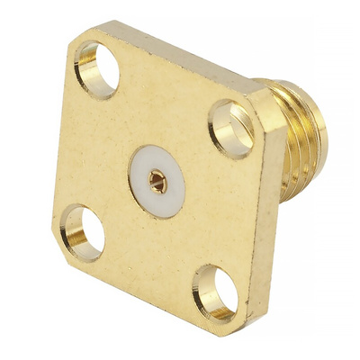 RS PRO Female, Male Flange Mount SMA Connector, 50Ω, Solder Termination, Straight Body