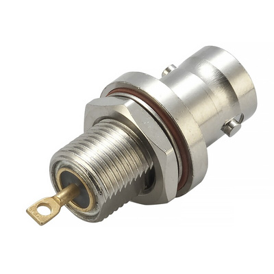 RS PRO Female, Male Bulkhead SMA Connector, 50Ω, Solder Termination, Straight Body