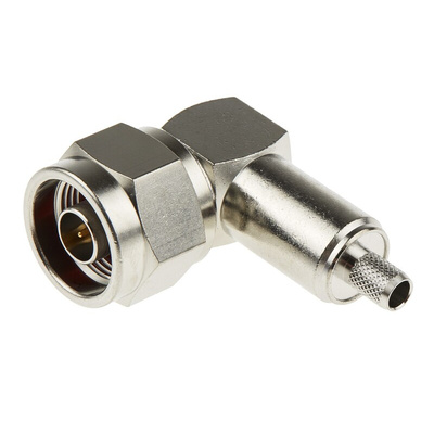 RS PRO, Plug Cable Mount N Connector, 50Ω, Solder Termination, Right Angle Body