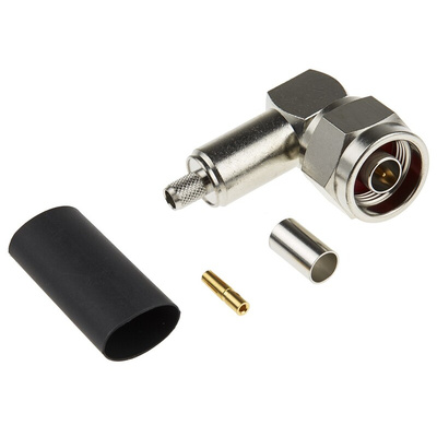 RS PRO, Plug Cable Mount N Connector, 50Ω, Solder Termination, Right Angle Body