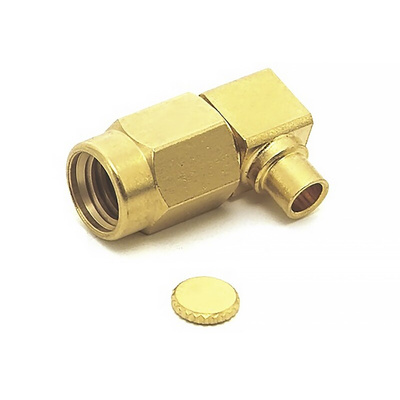 RS PRO, Plug Cable Mount SSMA Connector, 50Ω, Solder Termination, Right Angle Body
