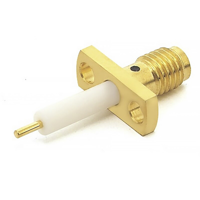 RS PRO Female, Male Flange Mount SSMA Connector, 50Ω, Solder Termination, Straight Body