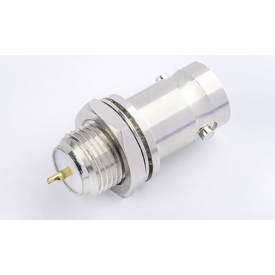 RS PRO Female, Male Panel Mount BNC Connector, 75Ω, Solder Termination, Straight Body
