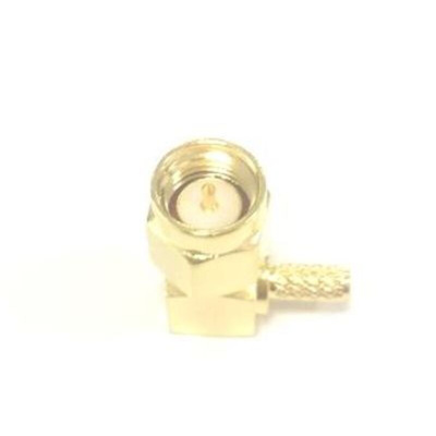 RS PRO, Plug Cable Mount SMA Connector, 50Ω, Crimp, Solder Termination, Right Angle Body