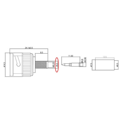 RS PRO, Plug Cable Mount BNC Connector, 75Ω, Straight Body