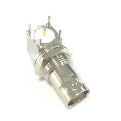 RS PRO, jack PCB Mount BNC Connector, 50Ω, Solder Termination, Right Angle Body