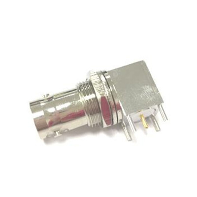 RS PRO, jack PCB Mount BNC Connector, 50Ω, Solder Termination, Right Angle Body