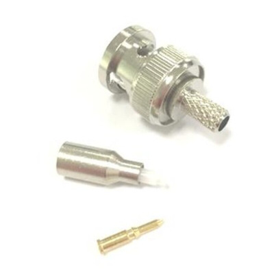 RS PRO, Plug Cable Mount BNC Connector, 50Ω, Crimp Termination, Straight Body