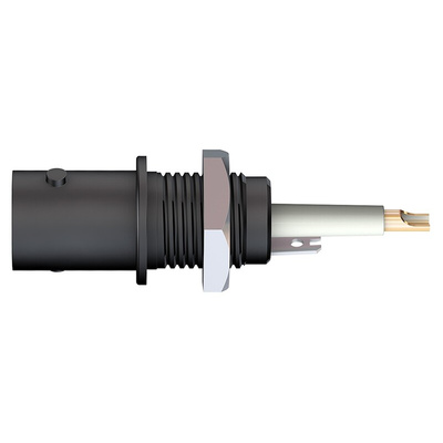 Staubli, jack Panel Mount BNC Connector, Solder Termination, Straight Body