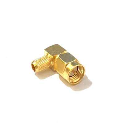 RS PRO, Plug Cable Mount SMA Connector, 50Ω, Clamp Termination, Right Angle Body