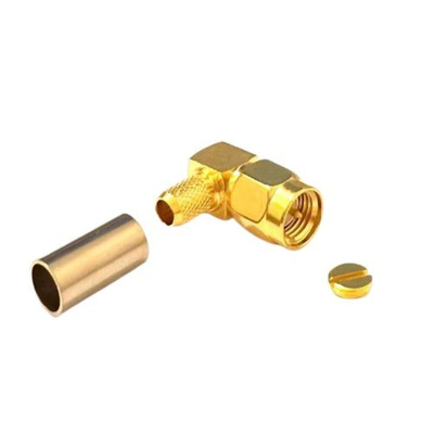 RS PRO, Plug Cable Mount SMA Connector, 50Ω, Clamp Termination, Right Angle Body