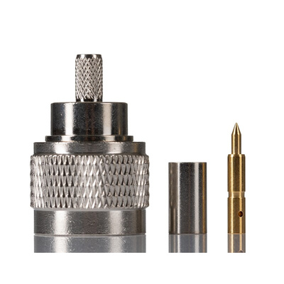 RS PRO, Plug Cable Mount N Connector, 50Ω, Crimp, Solder Termination, Straight Body