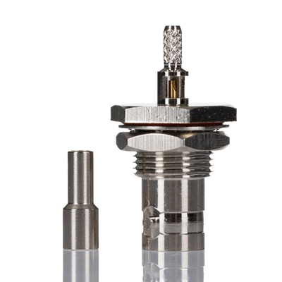RS PRO, jack Panel Mount BNC Connector, 50Ω, Crimp Termination, Straight Body