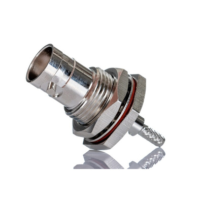 RS PRO, jack Panel Mount BNC Connector, 50Ω, Crimp Termination, Straight Body