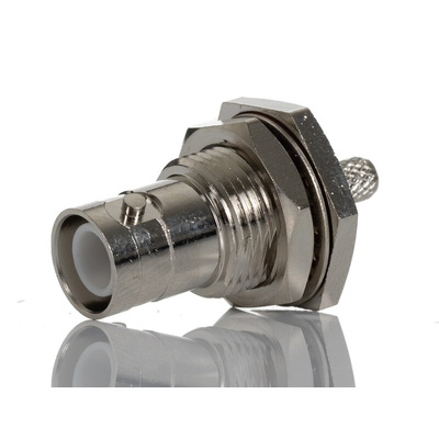 RS PRO, jack Panel Mount BNC Connector, 50Ω, Crimp Termination, Straight Body