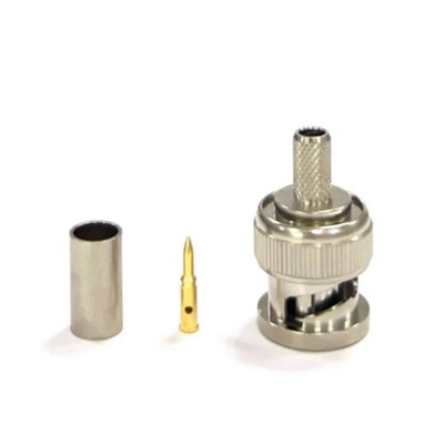 RS PRO, Plug Cable Mount BNC Connector, 50Ω, Crimp Termination, Straight Body
