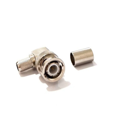 RS PRO, Plug Cable Mount BNC Connector, 75Ω, Crimp Termination, Right Angle Body