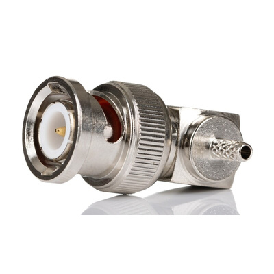 RS PRO, Plug Cable Mount BNC Connector, 50Ω, Crimp Termination, Right Angle Body