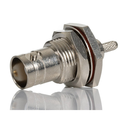 RS PRO, Plug Panel Mount BNC Connector, 50Ω, Crimp Termination, Straight Body