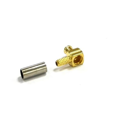 RS PRO, Plug Cable Mount MCX Connector, 50Ω, Crimp Termination, Right Angle Body