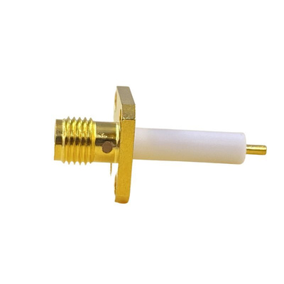 RS PRO, jack Flange Mount SMA Connector, 50Ω, Threaded Termination, Straight Body