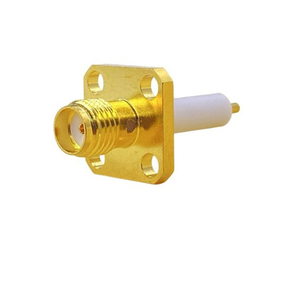 RS PRO, jack Flange Mount SMA Connector, 50Ω, Threaded Termination, Straight Body