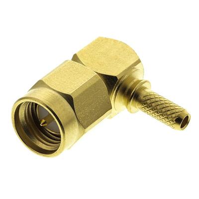 Radiall Right Angle 50Ω Cable Mount SMA Connector, Crimp Termination RG188, RG316