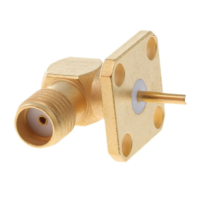Radiall, jack Flange Mount SMA Connector, 50Ω, Solder Termination, Right Angle Body