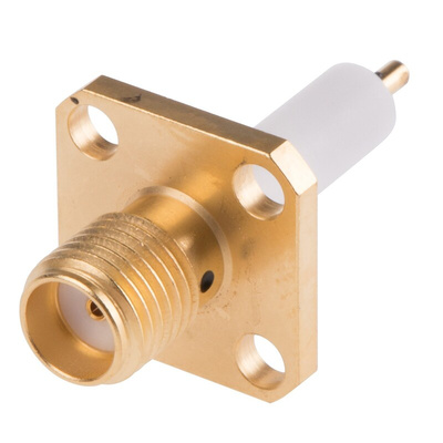 Radiall, jack Flange Mount SMA Connector, 50Ω, Solder Termination, Straight Body