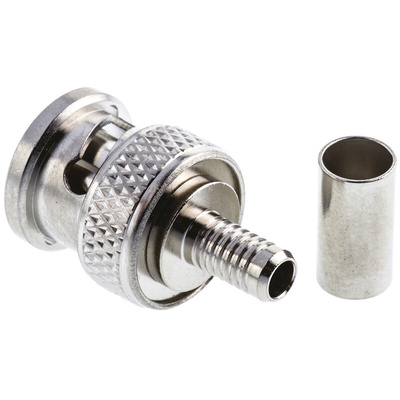 Radiall Straight 50Ω Cable Mount BNC Connector, Plug, Nickel, Crimp Termination, RG141, RG58