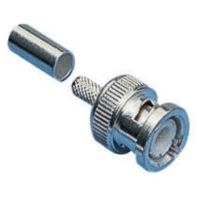 TE Connectivity Straight 50Ω Cable Mount BNC Connector, Plug, Silver, Crimp Termination, RG141 A/U, RG58 C/U