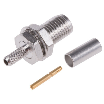 Radiall, jack Panel Mount SMA Connector, 50Ω, Crimp Termination, Straight Body