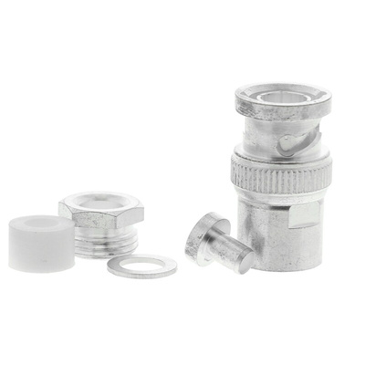 TE Connectivity Straight 75Ω Cable Mount BNC Connector, Plug, Silver, Solder Termination, URM 70