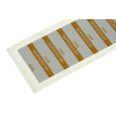 RS PRO Adhesive Pre-Printed Adhesive Label-Serviced By-. Quantity: 140