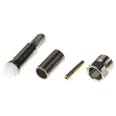 TE Connectivity, jack Cable Mount FME Connector, 50Ω, Crimp Termination, Straight Body