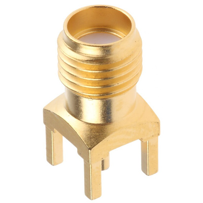 TE Connectivity Straight 50Ω Through Hole SMA Connector, Solder Termination Coaxial