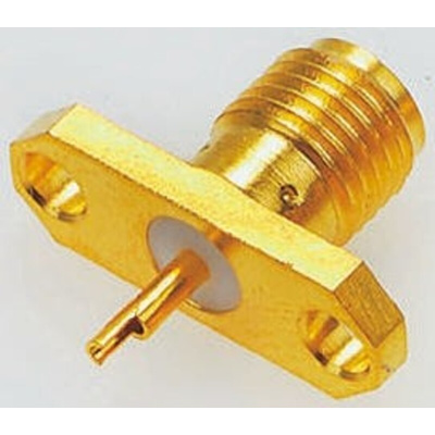 TE Connectivity, jack Flange Mount SMA Connector, 50Ω, Solder Termination, Straight Body