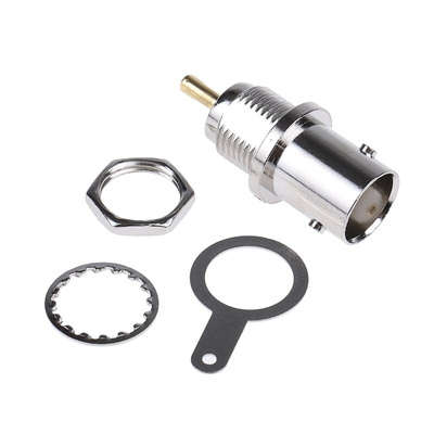 TE Connectivity Greenpar Series, jack Panel Mount BNC Connector, 50Ω, Solder Termination, Straight Body