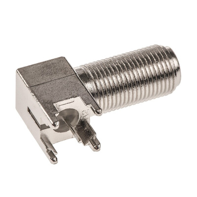 TE Connectivity, jack Through Hole F Connector, 75Ω, Solder Termination, Right Angle Body