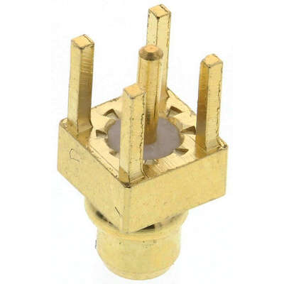 RS PRO, Plug PCB Mount MMCX Connector, 50Ω, Crimp Termination, Straight Body