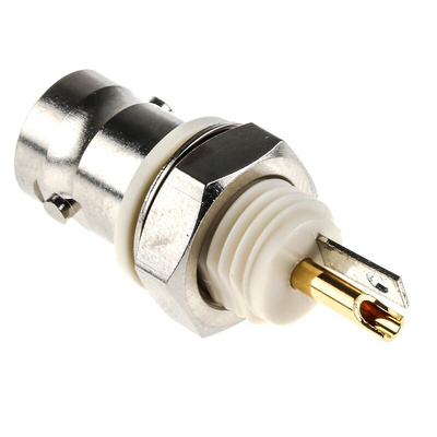 TE Connectivity BNC Series, jack Panel Mount BNC Connector, 50Ω, Solder Termination, Straight Body