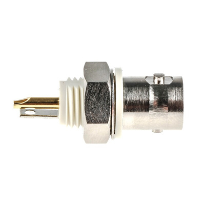 Amphenol, jack Panel Mount BNC Connector, 50Ω, Solder Termination, Straight Body