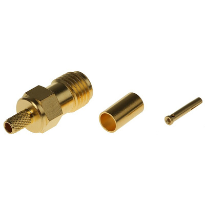 Telegartner, jack Cable Mount SMA Connector, 50Ω, Crimp Termination, Straight Body